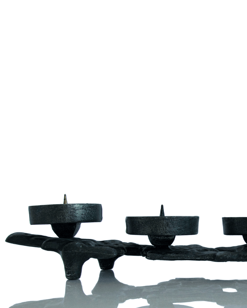 1960s GERMAN CAST IRON CANDELABRA